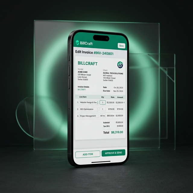 BillCraft Phone Mockup